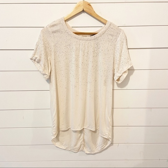 Michael Stars high/low metallic speckled t-shirt - Picture 1 of 14